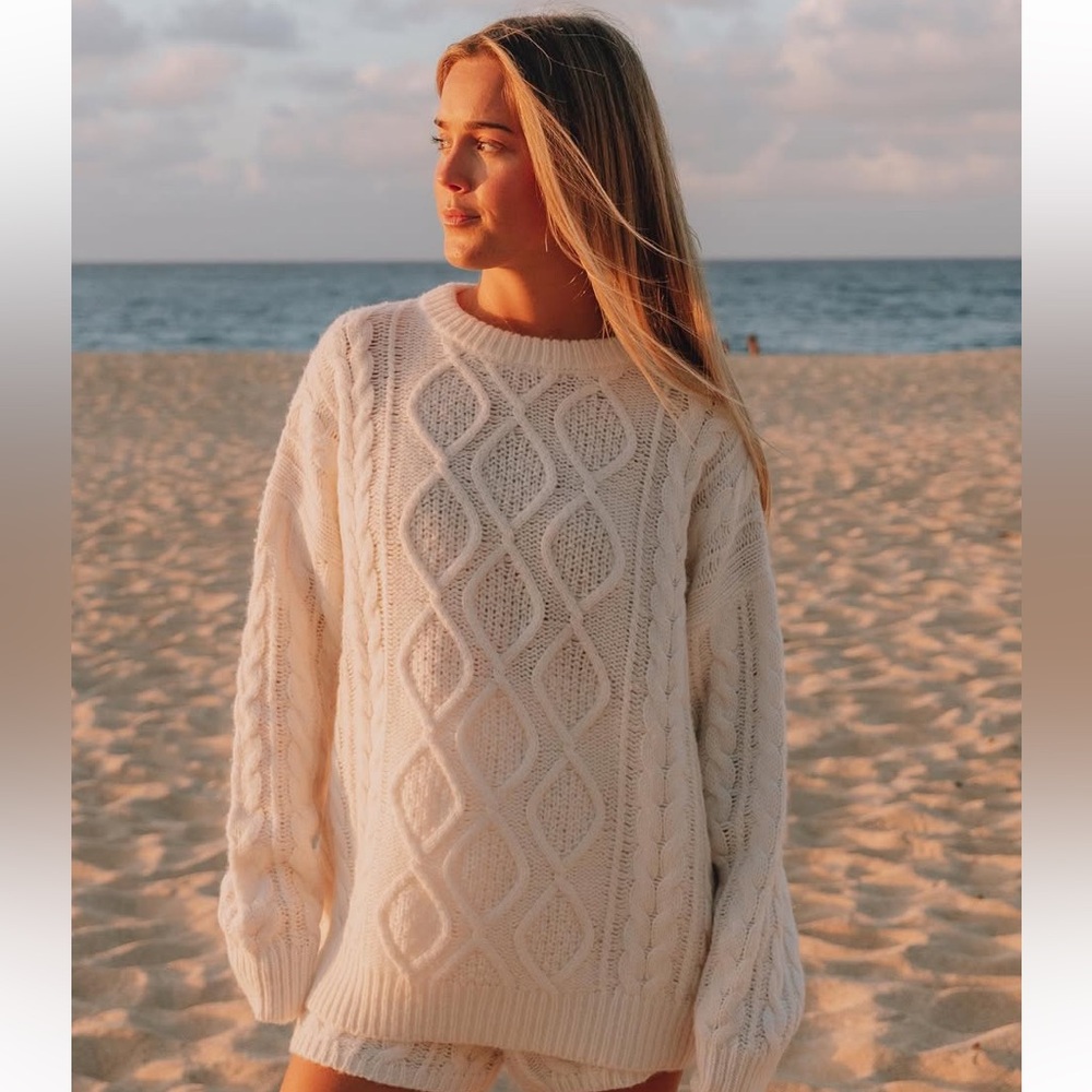 Daily Drills Cable Knit Sweater Set